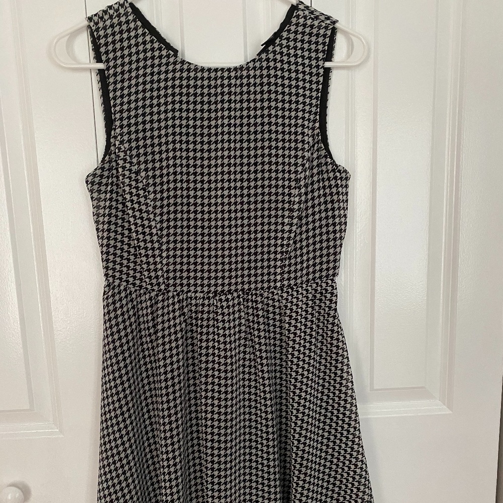 White & Black Print Dress